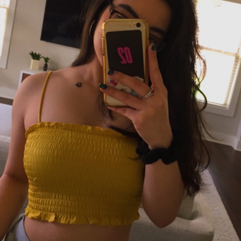 Yellow crop top